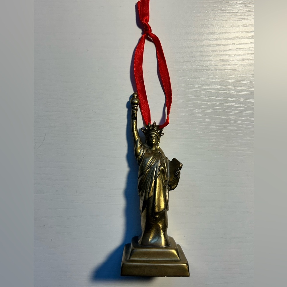 Restoration Hardware Brass Statue‎ of Liberty Christmas Ornament Made in India